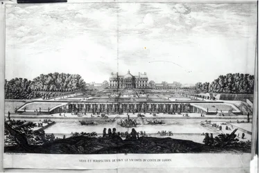 Perspective View of the garden facade of the Chateau of Vaux-le-Vicomte